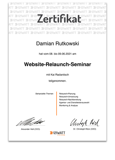 Relaunch Seminar | Damian Rutkowski | 2021
