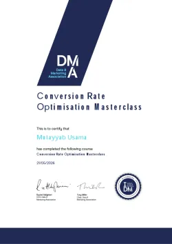Conversion-Optimierung Masterclass Zertifikat 2026, Mutayyab Usama