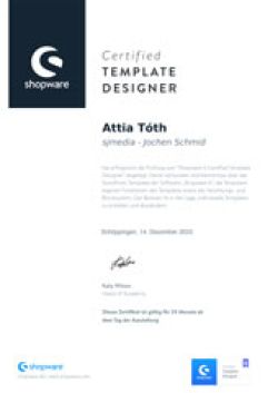 Shopware Template Designer Zertifikat 2024, Attila Tóth