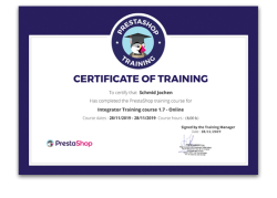 PrestaShop Integrator Zertifizierung von Jochen Schmid