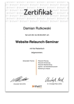 Website-Relaunch-Zertifikat von Damian Rutkowski