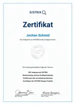 Sistrix-SEO-Zertifikat von Jochen Schmid