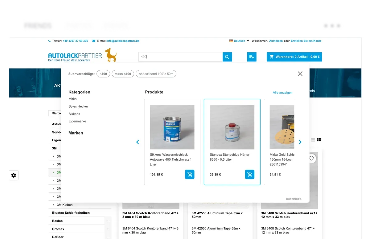 B2B-PrestaShop-Referenz von Autolackpartner