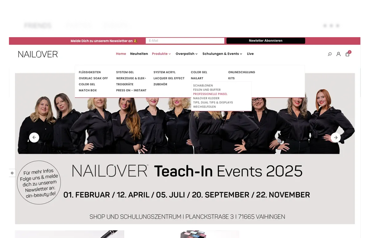 B2B-PrestaShop-Referenz von O.L.N. Beauty
