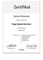 Page-Speed-Zertifikat von Damian Rutkowski