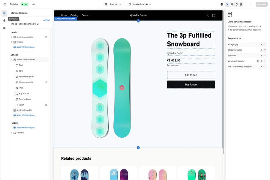 Shopify Template bearbeiten