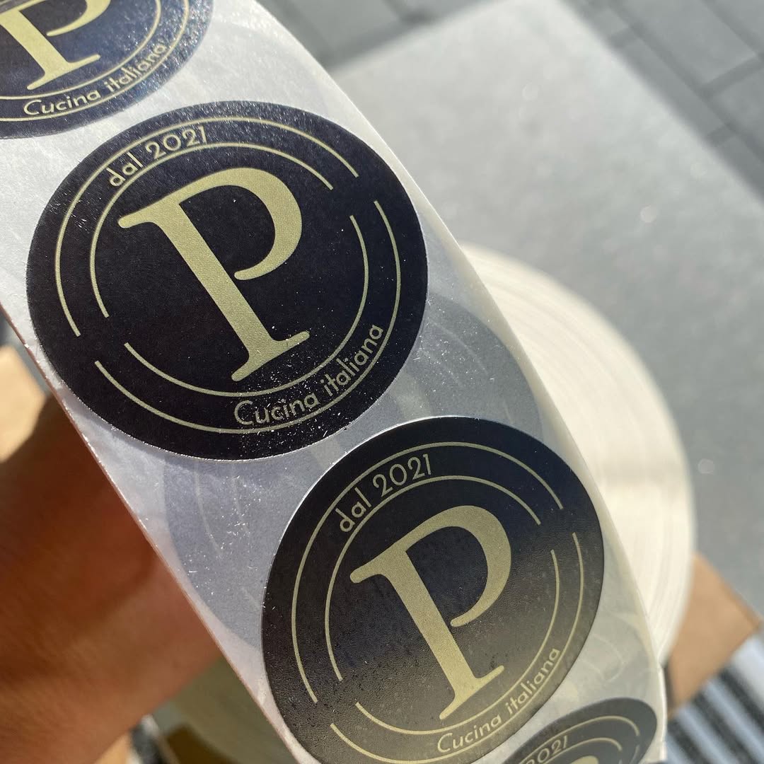 Gedruckte Produktetiketten für Pinsiano