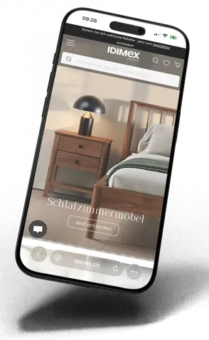 iPhone-Ansicht des IDIMEX Onlineshops