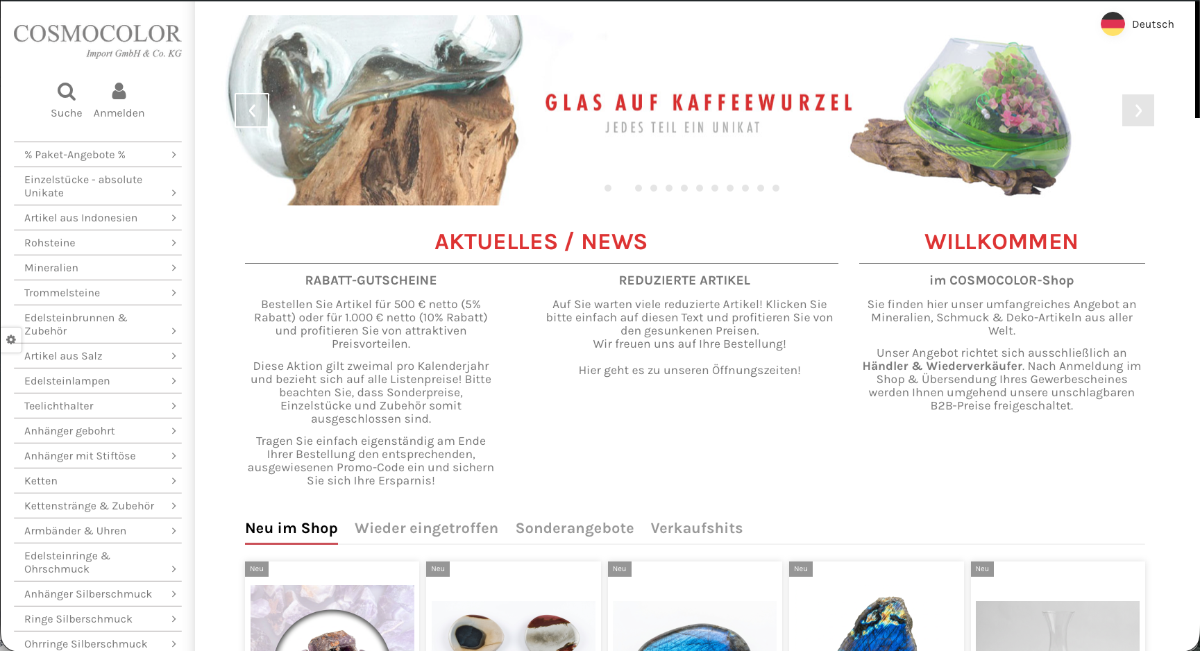 Screenshot der aktuellen Website von Cosmocolor GmbH & Co. KG