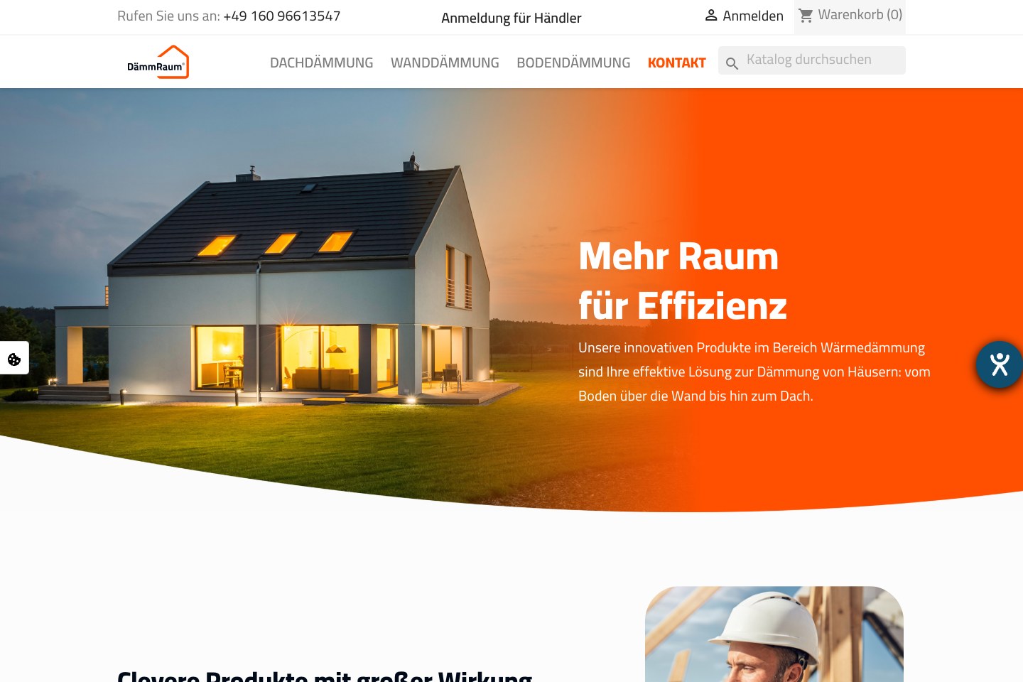 Screenshot der aktuellen Website von B+M HolzWelt GmbH