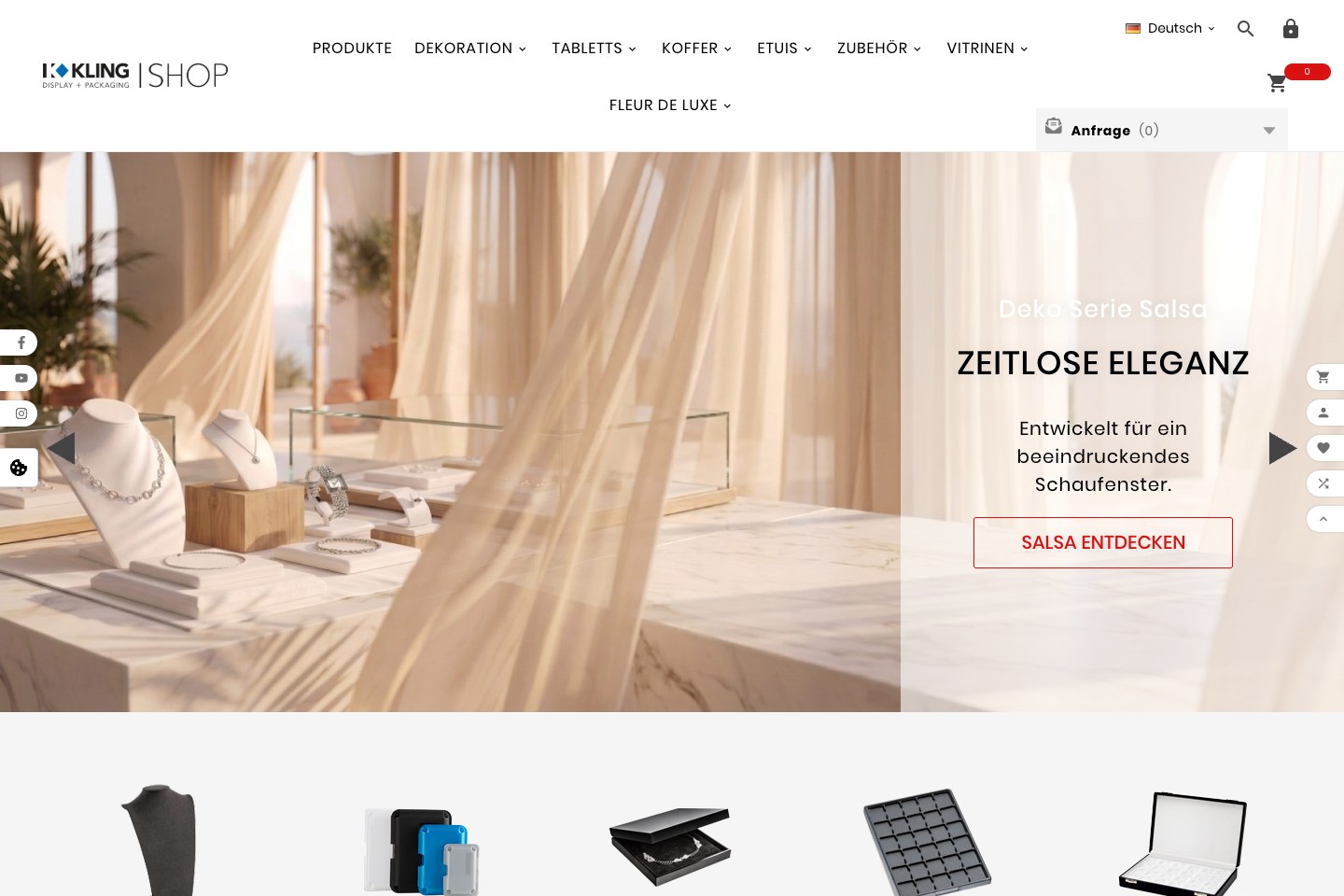 Screenshot der aktuellen Website von Kling GmbH