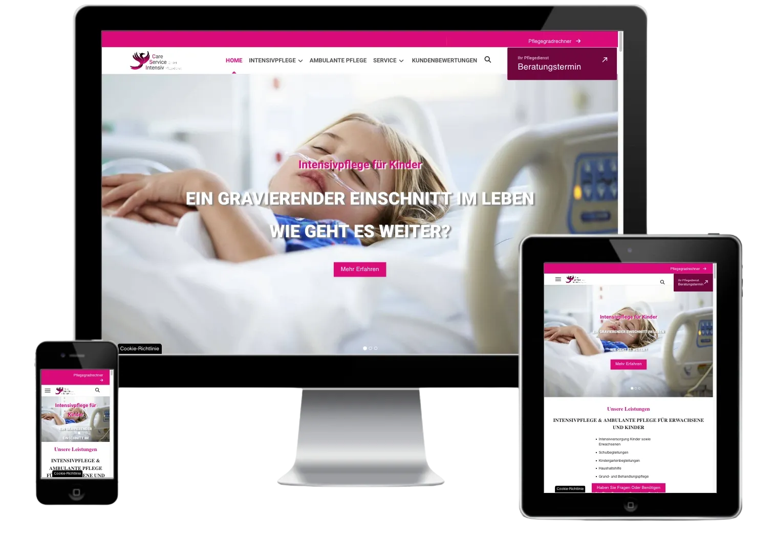 Website for Care Service GmbH