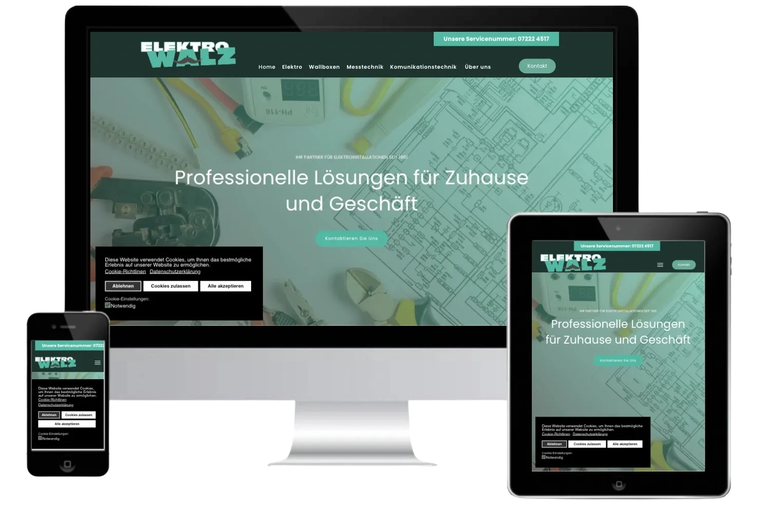Website for Elektro und Gebäudetechnik Walz GmbH