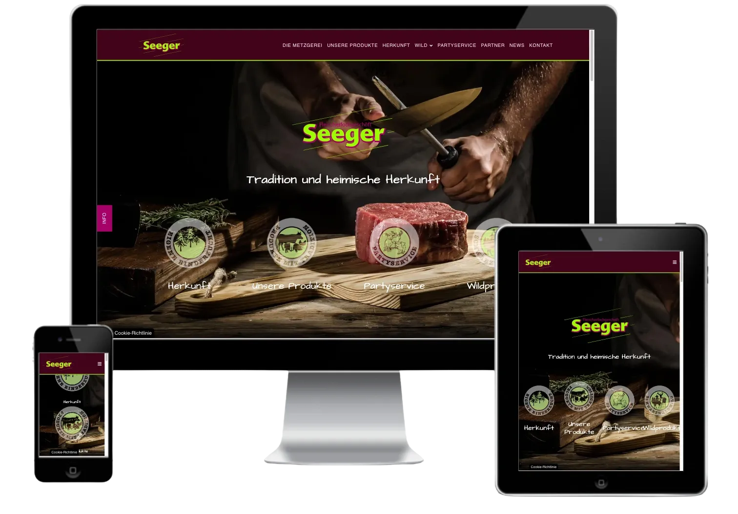 Website for Metzgerei Seeger