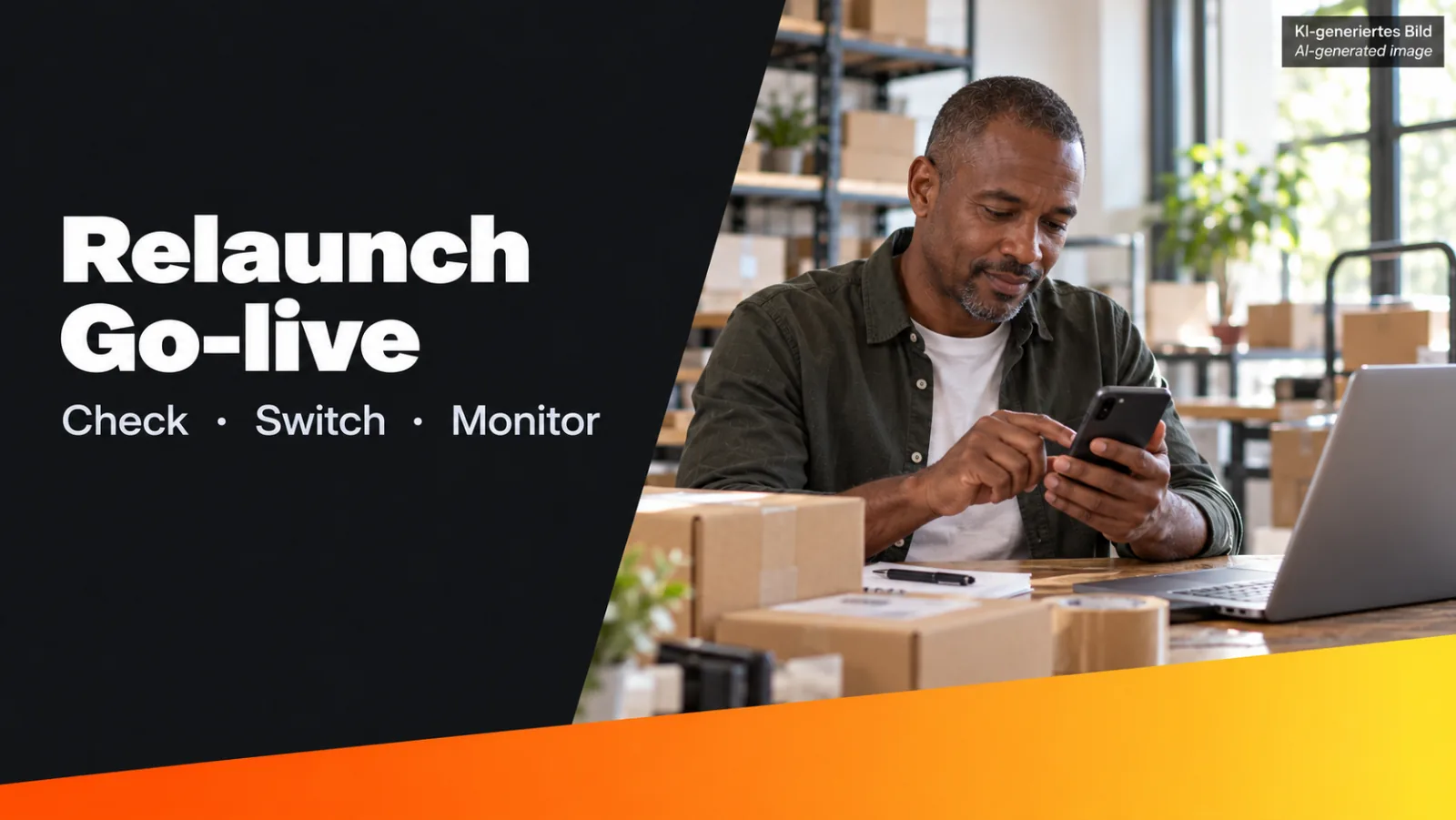 KI-generierte Grafik: Shop-Relaunch: Go-live sicher planen