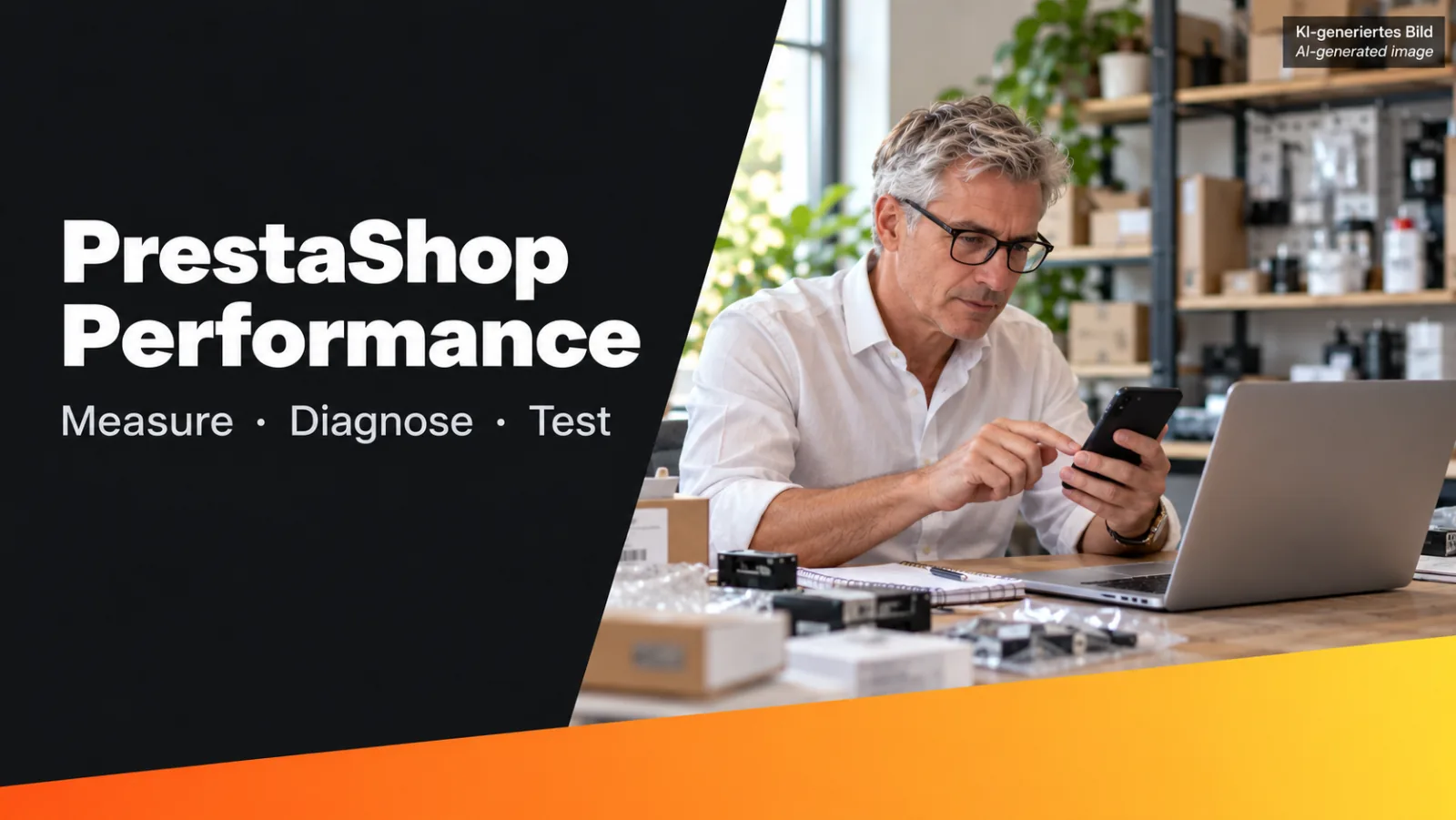 AI-generated illustration: Slow PrestaShop: investigate the causes